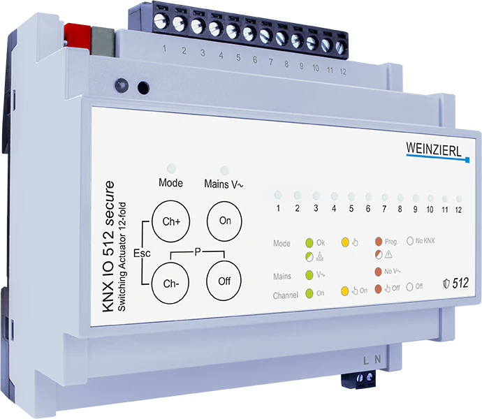 KNX sw. actuator 12-fold with central feed